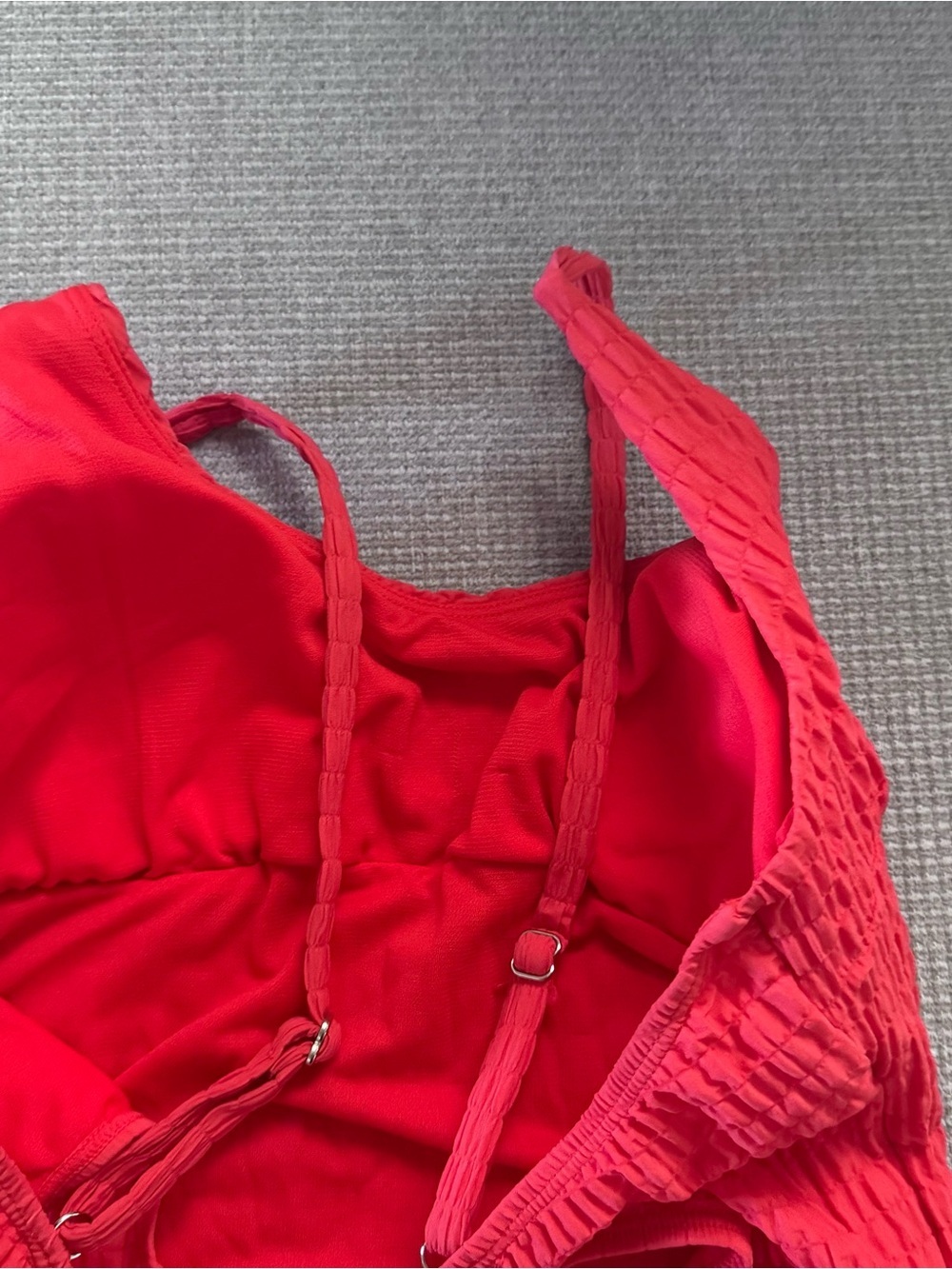 Vila women Textured One-Piece Swimsuit - Bright Pink NWOT medium - Picture 5 of 6